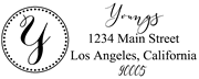 Solid Line and Dot Border Letter Y Monogram Stamp Sample